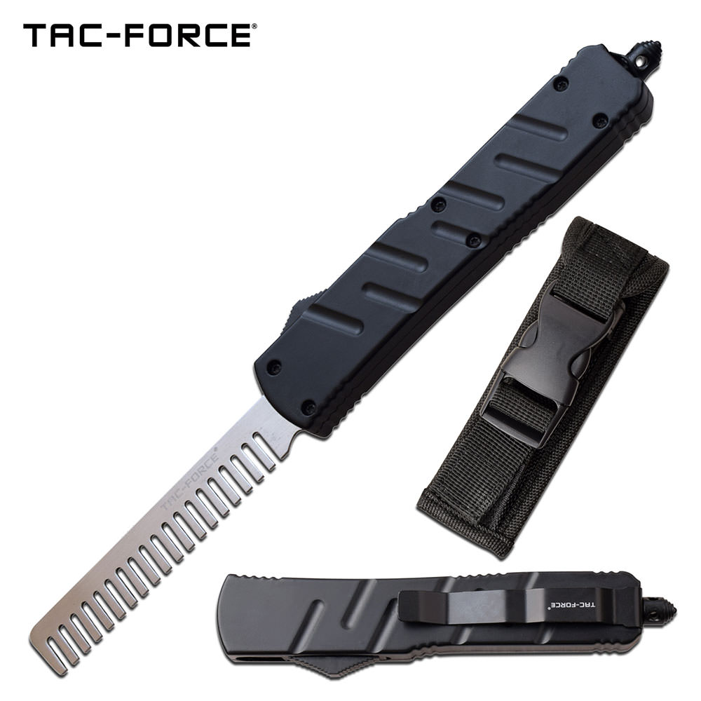 Automatic Beard Comb Out the Front Black Tactical Handle - Tophatter's Army Products & Self Defense Collectible Weapons - Tophatter Daily Deals